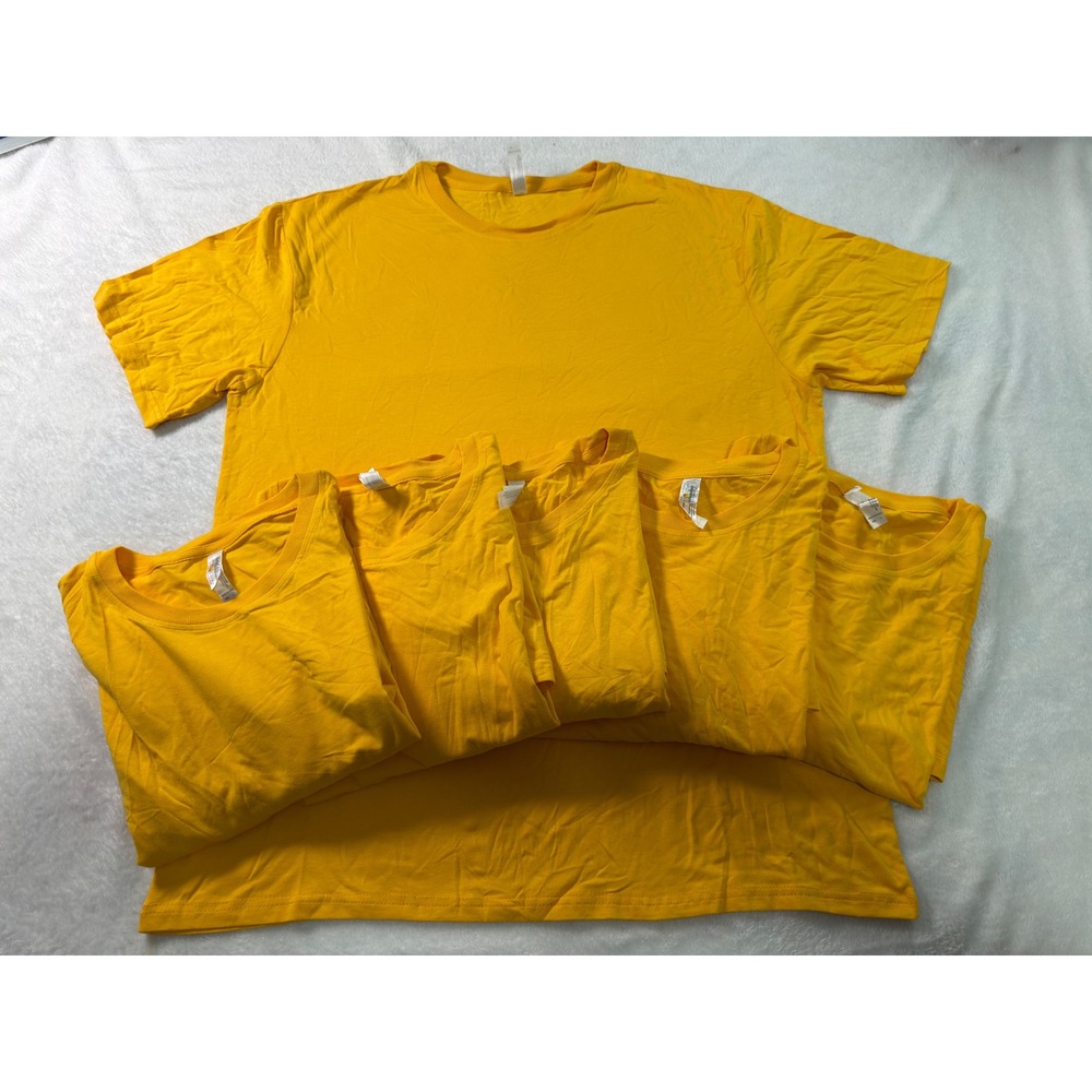 Mens Yellow Bamboo Cotton Blend Short Sleeve Crewneck T-Shirt Size Large 6 Pack
